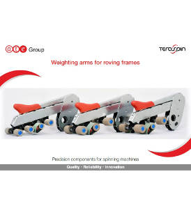 Weighting arms for roving frames